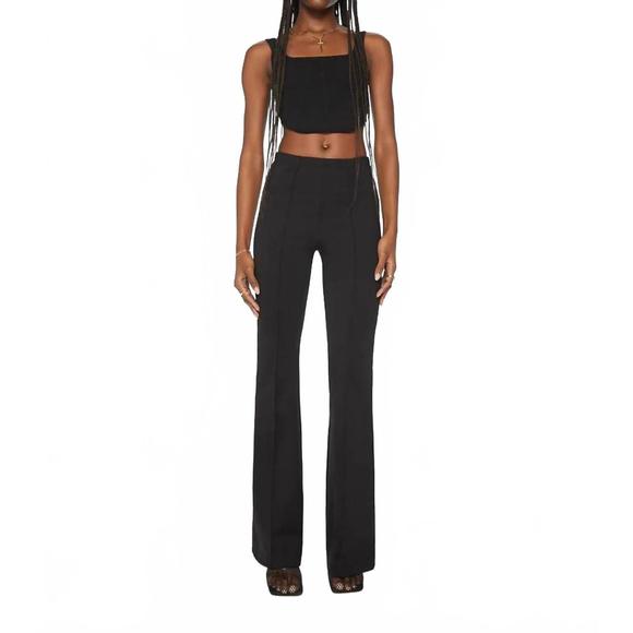 NEW MOTHER smooth cruiser heel pants in black